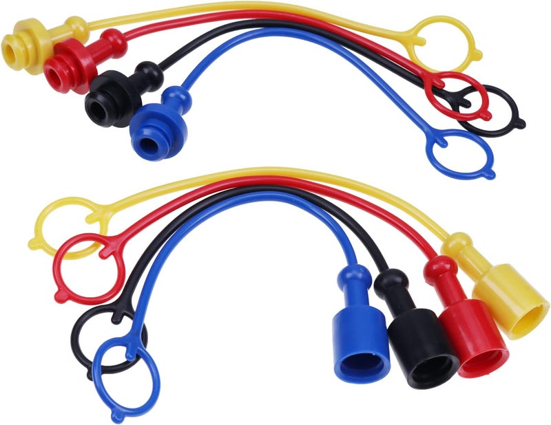 JZGRDN 8PK Hydraulic Quick Coupler Dust Cap & Plug Set Compatible with 1/4" John Deere 54D 60D 1023E 1025R 1026R 2025R 2026R 2032R 2036R 2038R 2305 2320 2720 2520 120R D120 D160 H120 H160 H165 X950R - Image 1